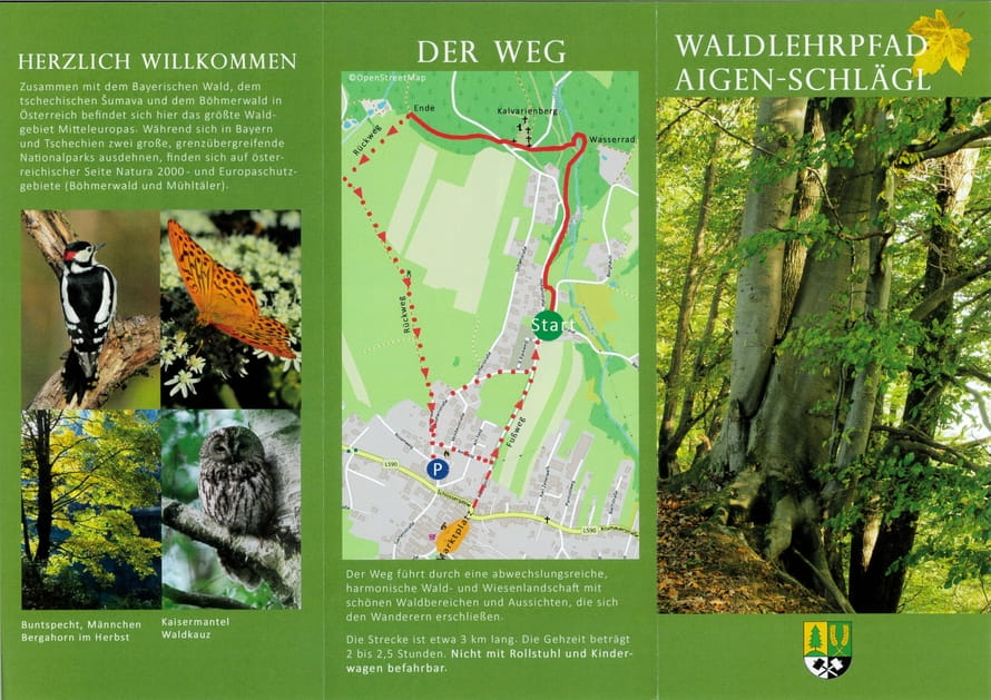 Folder „Waldlehrpfad Aigen-Schlägl“ Seite 1
