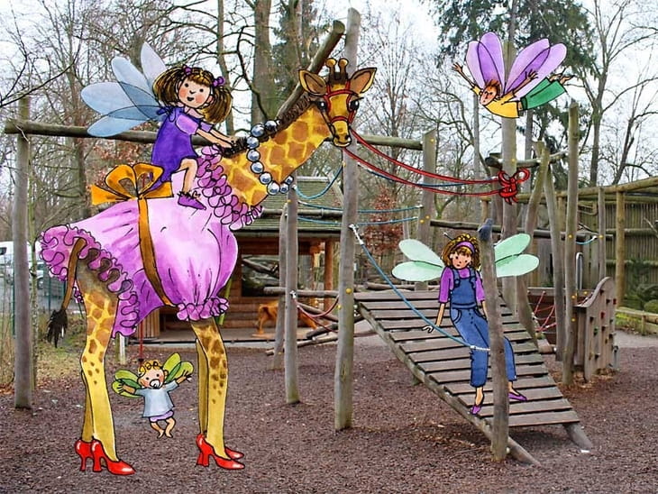 Wels Stadtpark Spielplatz Illustration