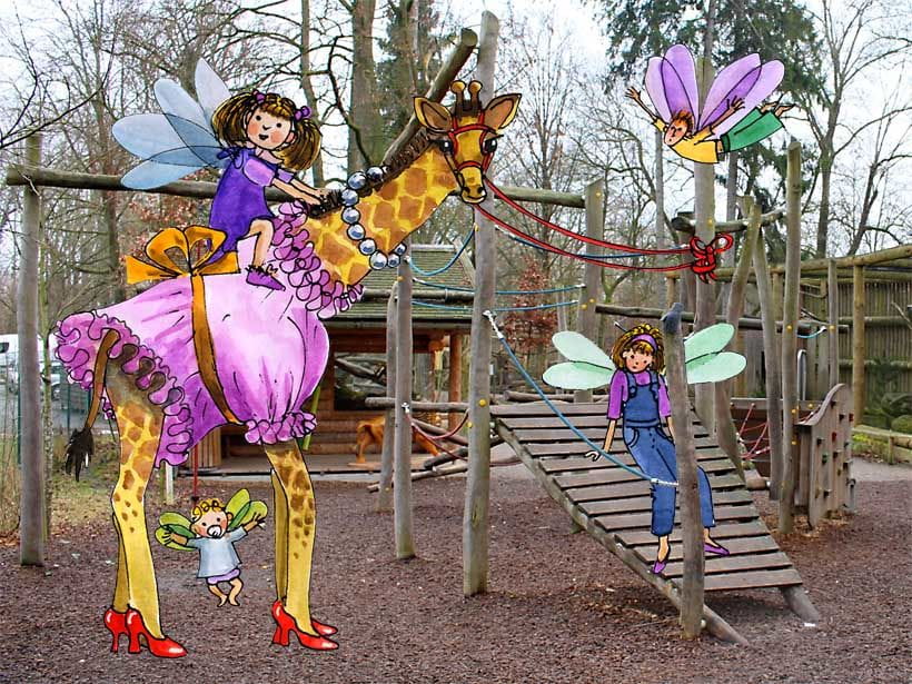 Wels Stadtpark Spielplatz Illustration
