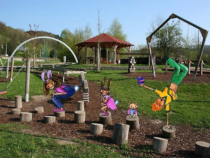 Wernstein am Inn Spielplatz mit Illustration