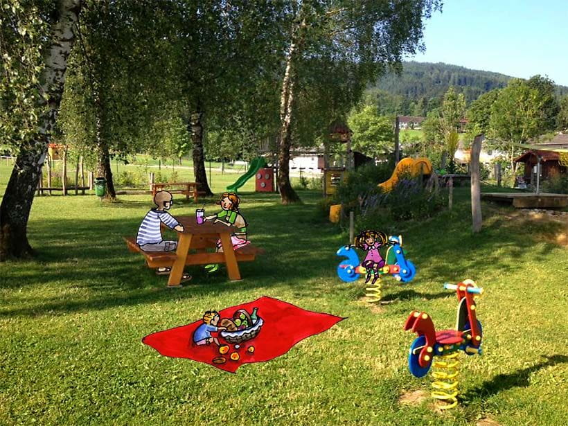 Sankt Konrad Spielplatz mit Illustration
