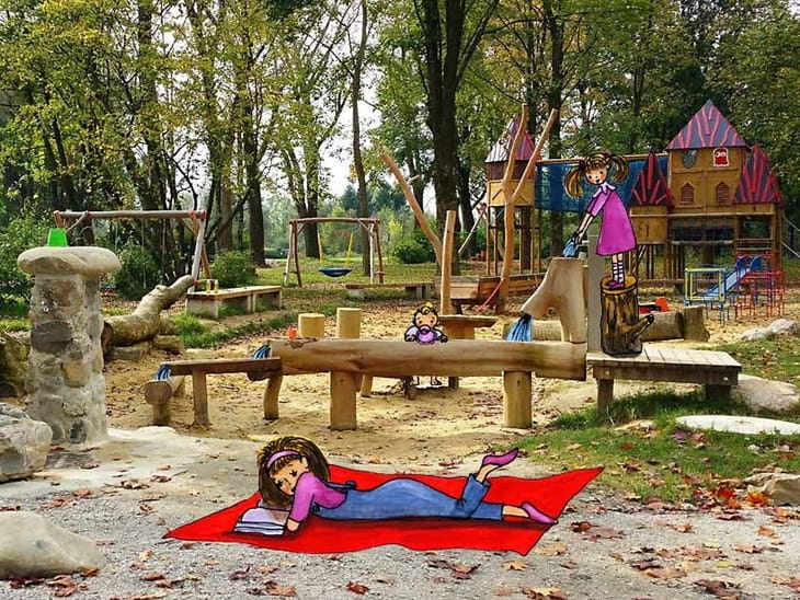 Braunau am Inn Naherholungsgebiet im Tal Spielplatz mit Illustration