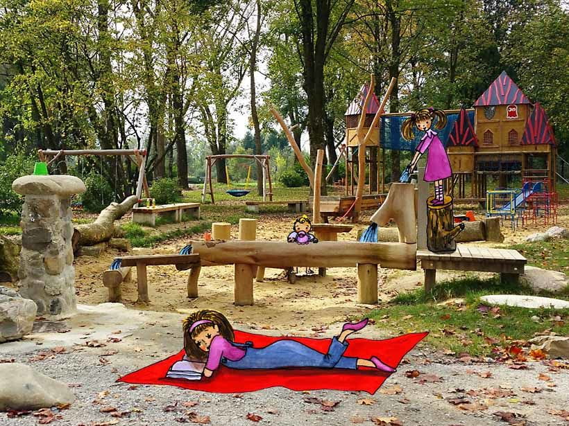Braunau am Inn Naherholungsgebiet im Tal Spielplatz mit Illustration