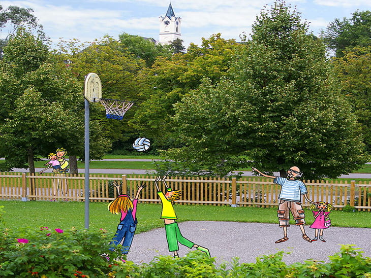 Hargelsberg Spielplatz mit Illustration