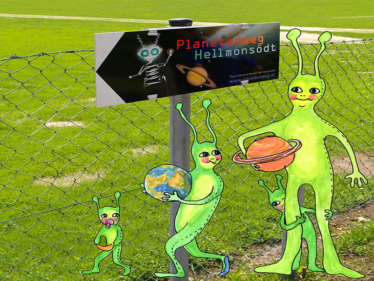 Hellmonsödt Spielplatz mit Illustration