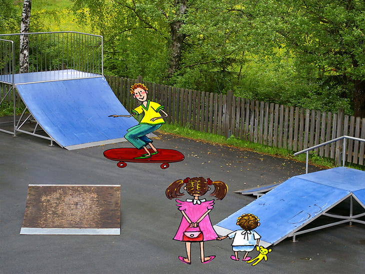 Schwarzenberg am Böhmerwald Spielplatz mit Illustration