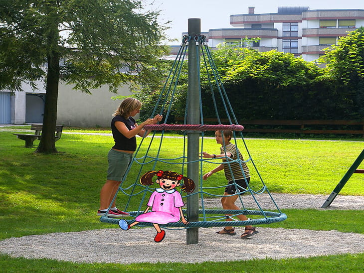 Timelkam Spielplatz mit Illustration