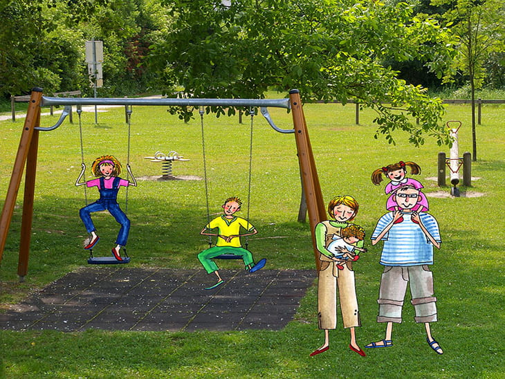 Wilhering Ufer Spielplatz mit Illustration