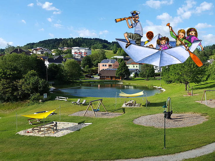 Grünbach bei Freistadt Spielplatz mit Illustration