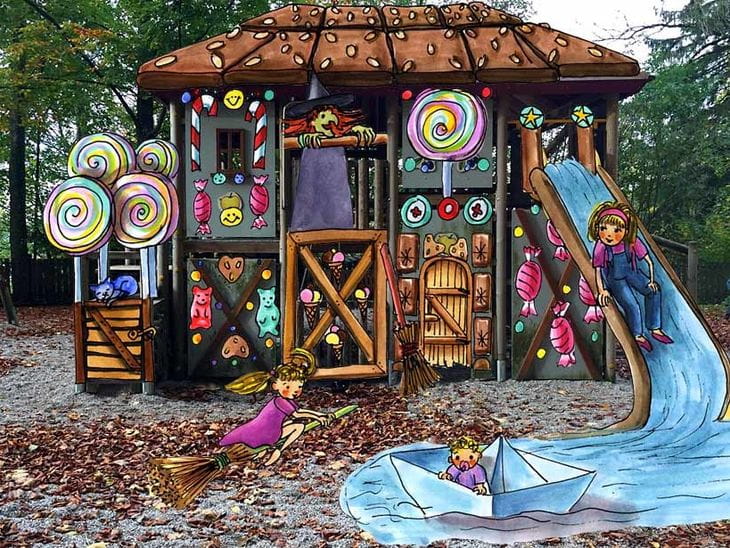 Spielplatz Schlierbach mit Illustration