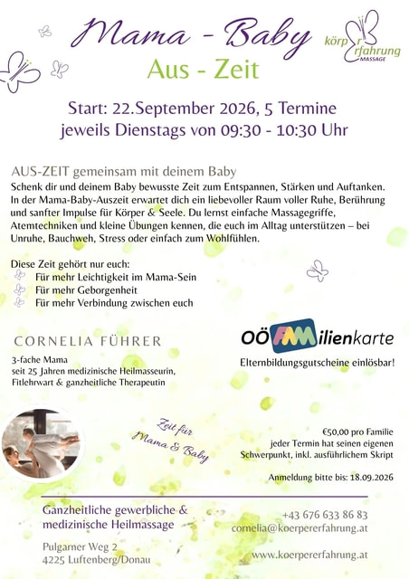 Mama-Baby-Auszeit: Entspannende Wohlfühlzeit mit Babymassage, Atemübungen und sanften Impulsen für mehr Ruhe, Bindung und Leichtigkeit im Alltag mit deinem Baby. ?