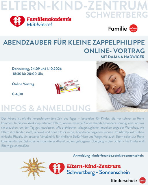 Schlaf, Kinderschlaf, Zappelphilippe, Einschlafen, Elternbildung, Workshop